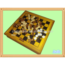 5 en 1 jeu de jeu en gros multi jeu d&#39;échecs pack dans une boîte en bois